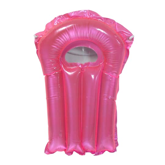 32746006 30 in. Inflatable Transparent with Metallic Silver Surf Rider Pool Float, Pink